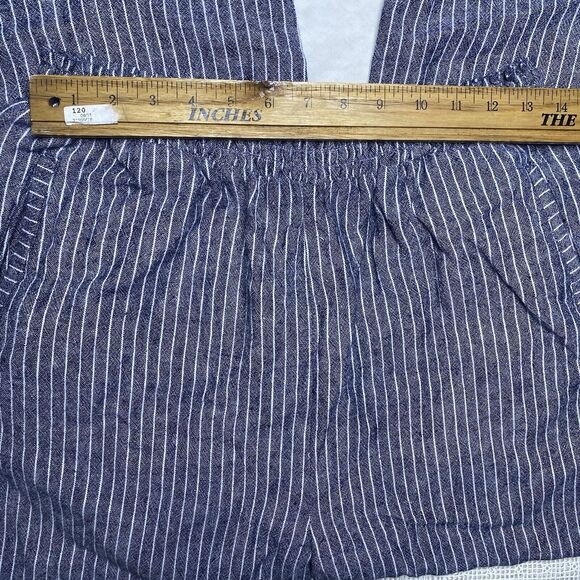 Laurie Felt Cropped Pants Linen Blend Smocked Wide Leg Womens Sz L Chambray Blue - Picture 2 of 9